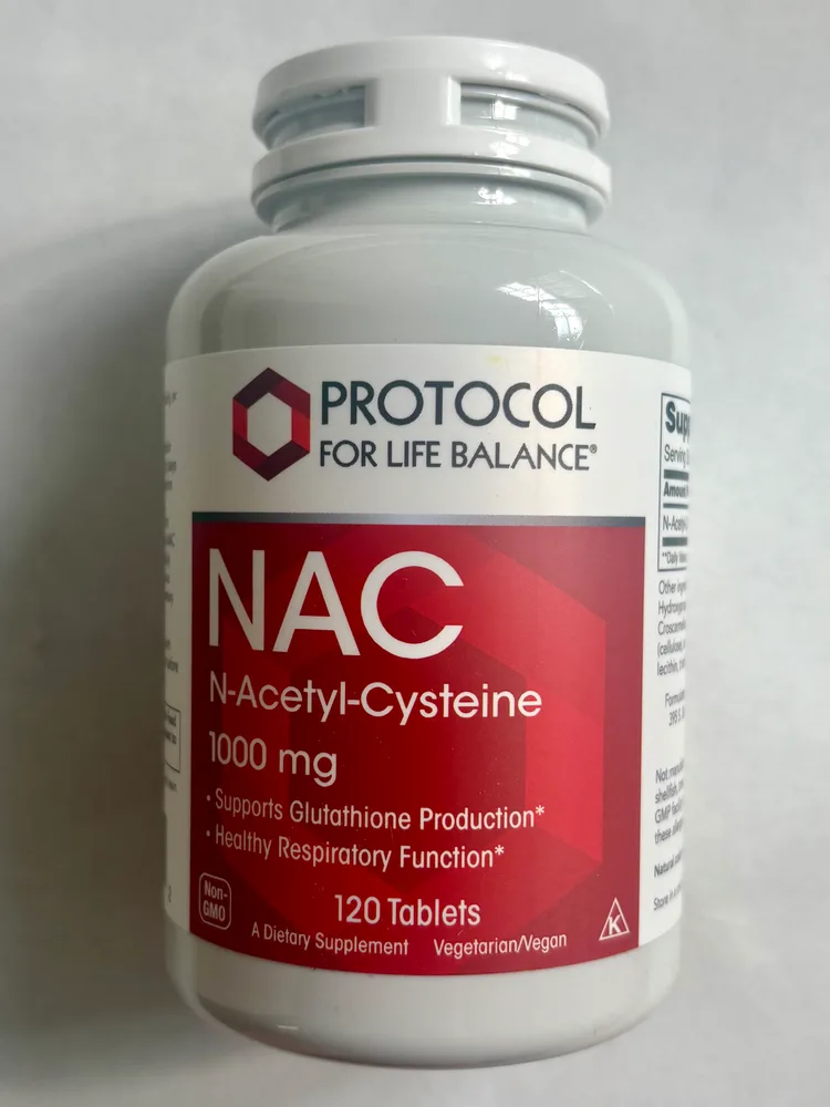 PROTOCOL FOR LIFE BALANCE NAC N-Acetyl Cysteine 1000mg - Glutathione Production & Respiratory Function - 120 Tabs